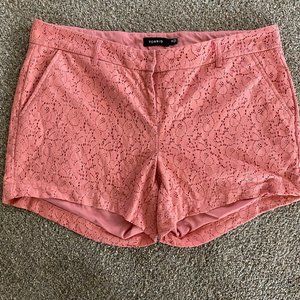 Torrid peachy pink coral lace shorts size 14